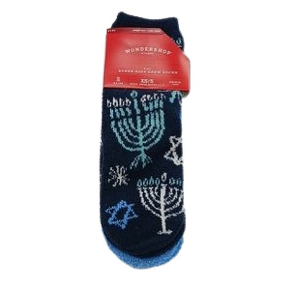 Wondershop Kids Hanukkah Cozy Socks Fleece Comfy Winter Festive Size XS/S - Picture 1 of 5